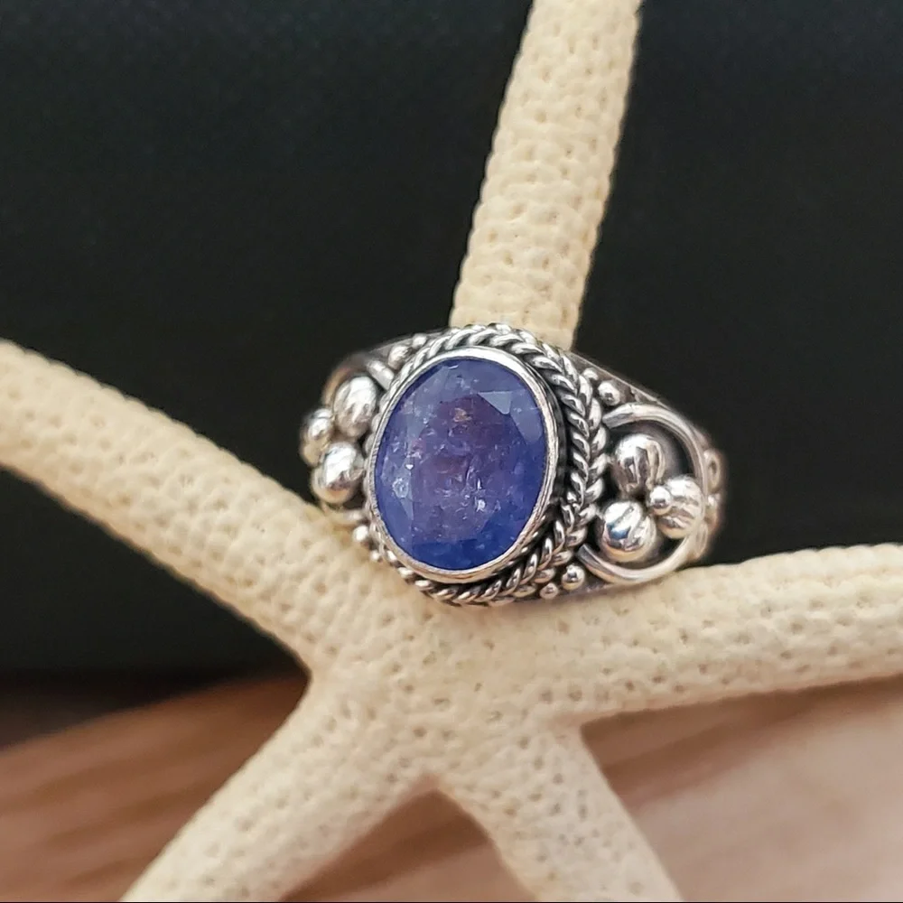 Artisan Rough Cut Tanzanite In SS Ring Sz 8 (NWOT) New Without Tags - Picture 4 of 16